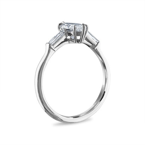 Three Stone Ring With Diamonds