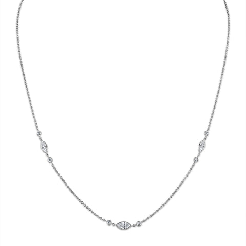 Marquise Diamond Bezel Triple Station Necklace ✨💎