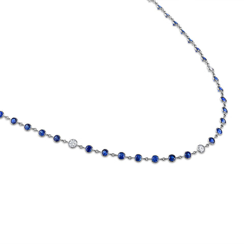 Diamond and Blue Sapphire By The Yard Necklace ✨💎