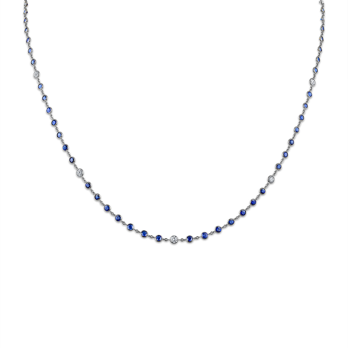 Diamond and Blue Sapphire By The Yard Necklace ✨💎