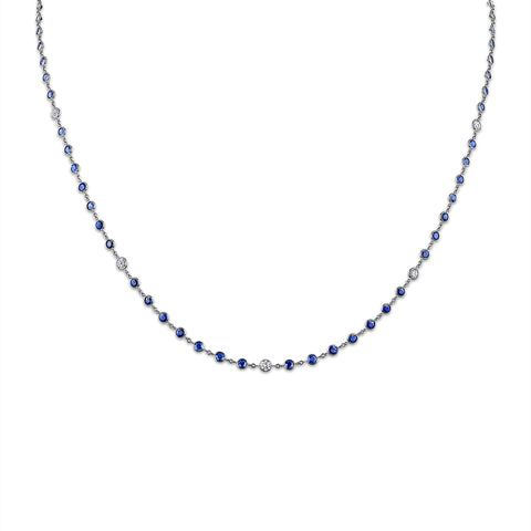 Diamond and Blue Sapphire By The Yard Necklace ✨💎