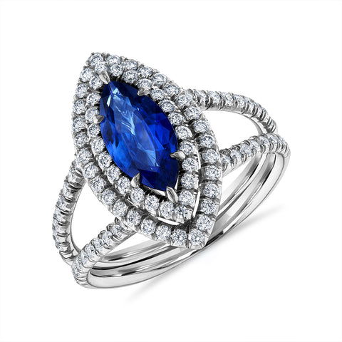 Blue Marquise Sapphire Engagement Ring ✨💍
